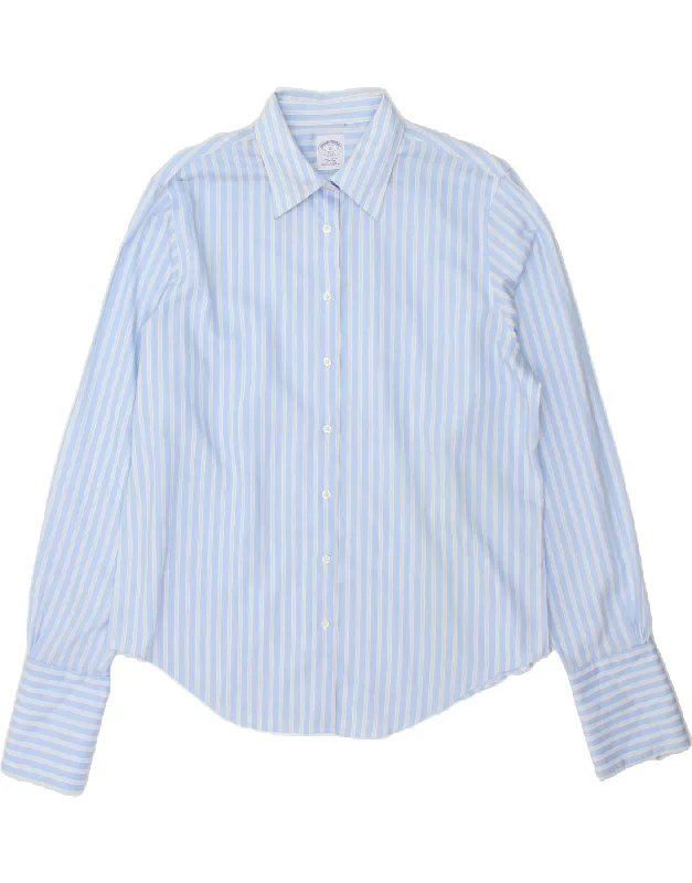 BROOKS BROTHERS Womens 346 Slim Fit Shirt US 16 2XL Blue Striped Cotton-- Oversized T-Shirt Spandex breathable BROOKS BROTHERS Womens 346 Slim Fit Shirt US 16 2XL Blue Striped Cotton-- Oversized T-Shirt Spandex breathable