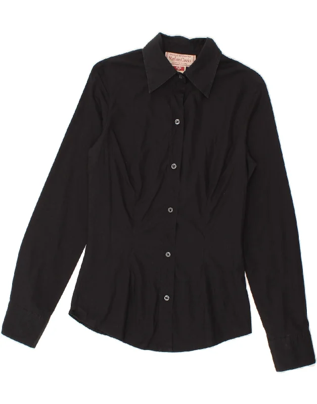 MARLBORO CLASSICS Womens Slim Fit Shirt UK 8 Small Black Cotton-- Layered Multi-layer Single Layer MARLBORO CLASSICS Womens Slim Fit Shirt UK 8 Small Black Cotton-- Layered Multi-layer Single Layer