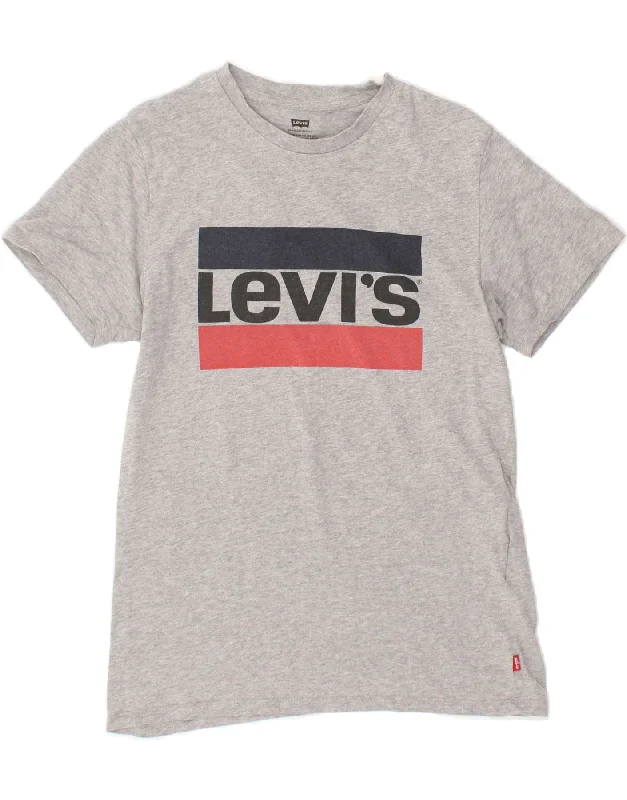 LEVI'S Womens Graphic T-Shirt Top UK 10 Small Grey Cotton-- Hooded Caped Shawl Collar LEVI'S Womens Graphic T-Shirt Top UK 10 Small Grey Cotton-- Hooded Caped Shawl Collar
