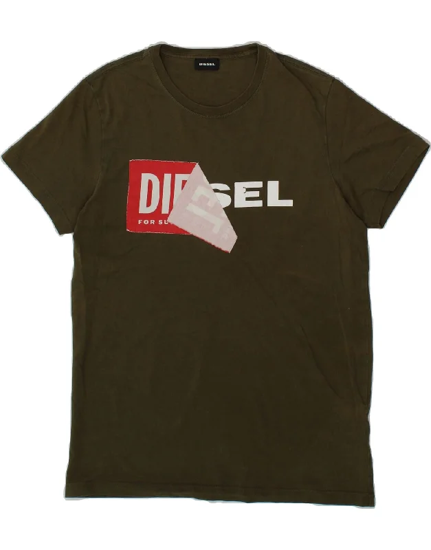 DIESEL Mens Graphic T-Shirt Top Large Khaki Cotton-- Chenille Fabric Brocade Fabric Lace Fabric DIESEL Mens Graphic T-Shirt Top Large Khaki Cotton-- Chenille Fabric Brocade Fabric Lace Fabric