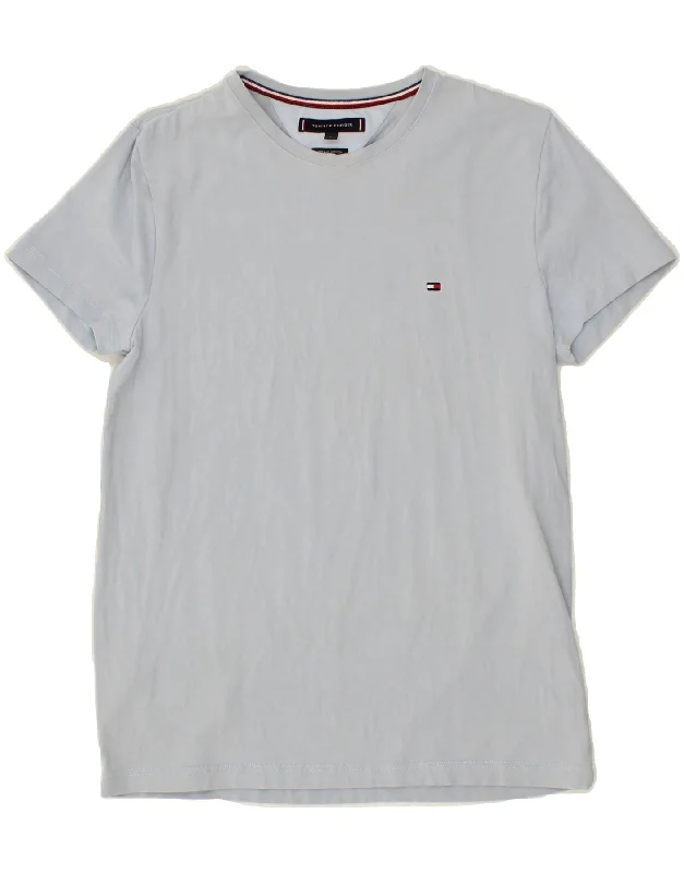 TOMMY HILFIGER Womens Slim Fit T-Shirt Top UK 12 Medium Blue Cotton-- Casual Formal Business TOMMY HILFIGER Womens Slim Fit T-Shirt Top UK 12 Medium Blue Cotton-- Casual Formal Business