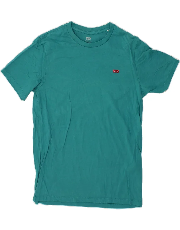 LEVI'S Mens Standard Fit T-Shirt Top Small Turquoise Cotton -- Basic T-Shirt Crew Neck Short Sleeve LEVI'S Mens Standard Fit T-Shirt Top Small Turquoise Cotton -- Basic T-Shirt Crew Neck Short Sleeve