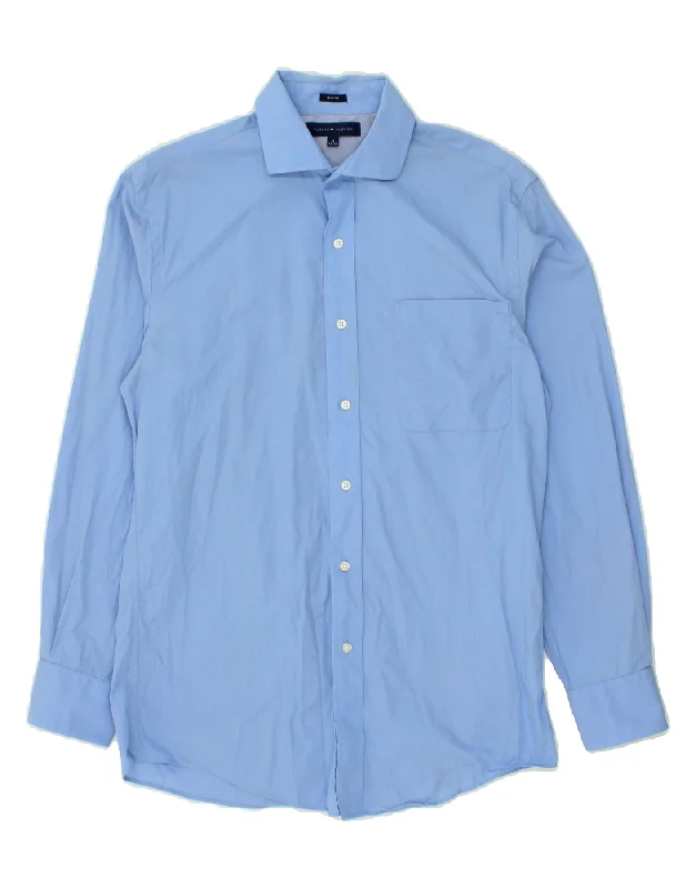TOMMY HILFIGER Mens Slim Fit Shirt Size 15 Medium Blue Cotton-- Boxy Fit Fitted Loose TOMMY HILFIGER Mens Slim Fit Shirt Size 15 Medium Blue Cotton-- Boxy Fit Fitted Loose