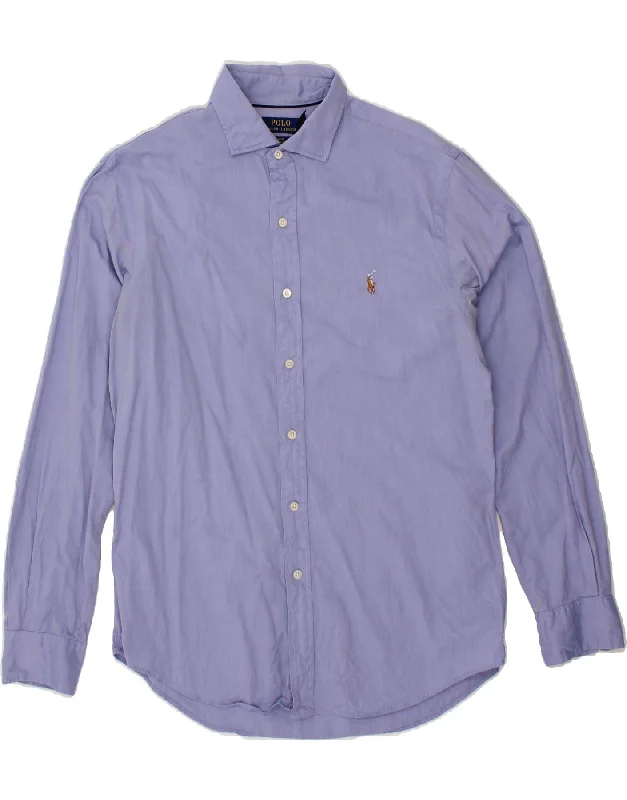 POLO RALPH LAUREN Mens Slim Fit Shirt Large Purple Cotton-- Hooded Caped Shawl Collar POLO RALPH LAUREN Mens Slim Fit Shirt Large Purple Cotton-- Hooded Caped Shawl Collar
