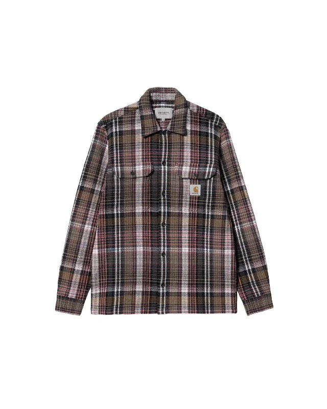 Valmon Shirt - Check / Hamilton Brown-- Mesh Blend Leather Blend Suede Blend