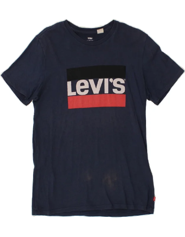 LEVI'S Mens Graphic T-Shirt Top Large Navy Blue Cotton-- Layered Multi-layer Single Layer LEVI'S Mens Graphic T-Shirt Top Large Navy Blue Cotton-- Layered Multi-layer Single Layer