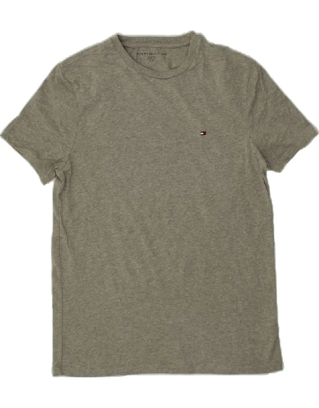 TOMMY HILFIGER Mens T-Shirt Top Small Grey-- Lace Blend Ribbed Blend Corduroy Blend
