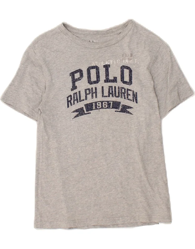 POLO RALPH LAUREN Girls Graphic T-Shirt Top 5-6 Years Grey Cotton-- Layered Multi-layer Single Layer POLO RALPH LAUREN Girls Graphic T-Shirt Top 5-6 Years Grey Cotton-- Layered Multi-layer Single Layer