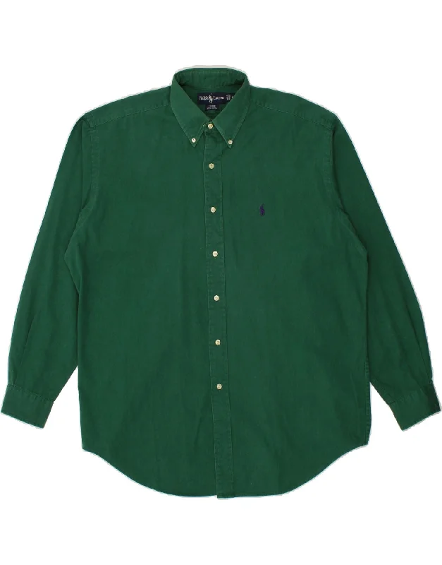 RALPH LAUREN Mens Blaire Loose Fit Shirt Large Green Cotton-- Hooded Caped Shawl Collar RALPH LAUREN Mens Blaire Loose Fit Shirt Large Green Cotton-- Hooded Caped Shawl Collar