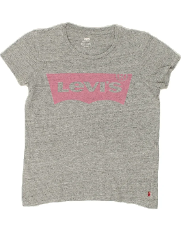 LEVI'S Womens Graphic T-Shirt Top UK 6 XS Grey Flecked Cotton-- Anti-Shrink Durable Soft LEVI'S Womens Graphic T-Shirt Top UK 6 XS Grey Flecked Cotton-- Anti-Shrink Durable Soft