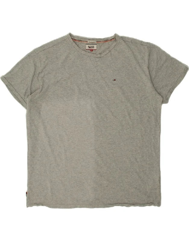 TOMMY HILFIGER Mens T-Shirt Top 2XL Grey Cotton-- Polka Dot Checkered Tartan