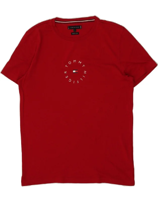 TOMMY HILFIGER Mens Graphic T-Shirt Top Large Red Cotton-- Houndstooth Herringbone Solid TOMMY HILFIGER Mens Graphic T-Shirt Top Large Red Cotton-- Houndstooth Herringbone Solid