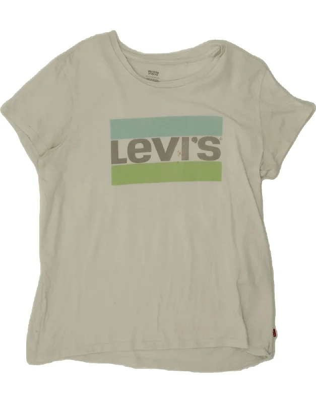 LEVI'S Womens Graphic T-Shirt Top UK 16 Large White Cotton-- Terry Blend Velvet Blend Canvas Blend LEVI'S Womens Graphic T-Shirt Top UK 16 Large White Cotton-- Terry Blend Velvet Blend Canvas Blend