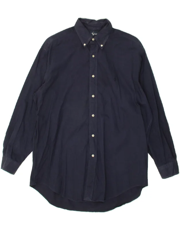 RALPH LAUREN Mens Yarmouth Loose Fit Shirt Size 15 1/2 Medium Navy Blue-- Faux Fur Fabric Real Fur Fabric Shearling Fabric RALPH LAUREN Mens Yarmouth Loose Fit Shirt Size 15 1/2 Medium Navy Blue-- Faux Fur Fabric Real Fur Fabric Shearling Fabric