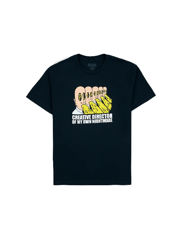 Vomit T-shirt - Navy-- Hooded Caped Shawl Collar
