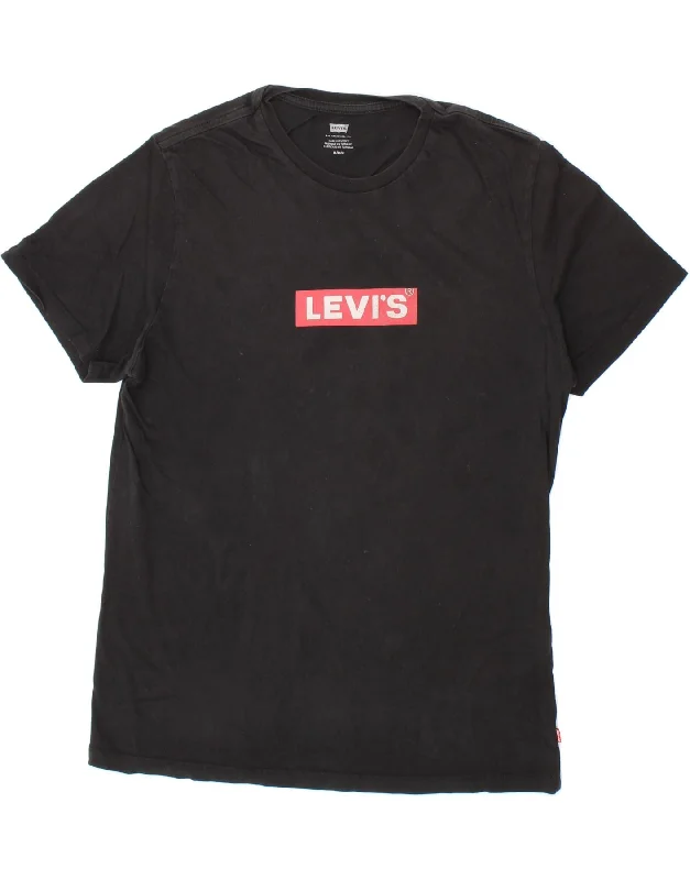 LEVI'S Mens Graphic T-Shirt Top Medium Black Cotton-- Ribbed T-Shirt High Neck Heavyweight LEVI'S Mens Graphic T-Shirt Top Medium Black Cotton-- Ribbed T-Shirt High Neck Heavyweight