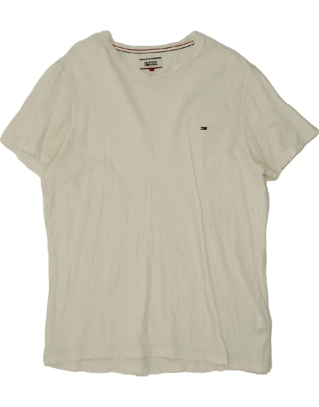 TOMMY HILFIGER Mens T-Shirt Top XL White Cotton-- Chenille Blend Fleece Blend Nylon Blend TOMMY HILFIGER Mens T-Shirt Top XL White Cotton-- Chenille Blend Fleece Blend Nylon Blend
