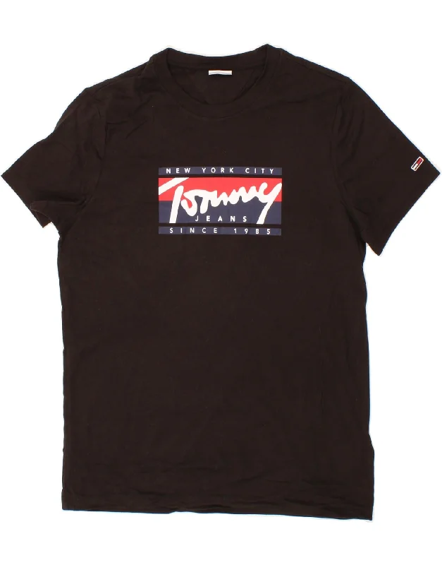 TOMMY HILFIGER Mens Graphic T-Shirt Top Medium Black Cotton-- Houndstooth Herringbone Solid TOMMY HILFIGER Mens Graphic T-Shirt Top Medium Black Cotton-- Houndstooth Herringbone Solid