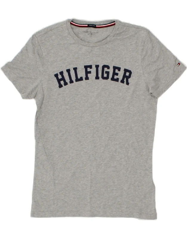 TOMMY HILFIGER Mens Graphic T-Shirt Top Medium Grey Cotton-- Seamless Knitted Crochet TOMMY HILFIGER Mens Graphic T-Shirt Top Medium Grey Cotton-- Seamless Knitted Crochet