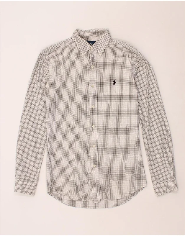 RALPH LAUREN Mens Custom Fit Shirt Small White Check Cotton-- Casual Formal Business RALPH LAUREN Mens Custom Fit Shirt Small White Check Cotton-- Casual Formal Business