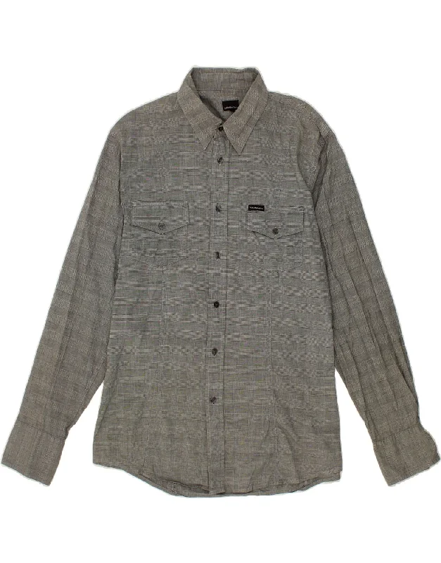 CALVIN KLEIN JEANS Mens Shirt XL Grey Check Cotton-- Satin Fabric Silk Fabric Chiffon Fabric CALVIN KLEIN JEANS Mens Shirt XL Grey Check Cotton-- Satin Fabric Silk Fabric Chiffon Fabric
