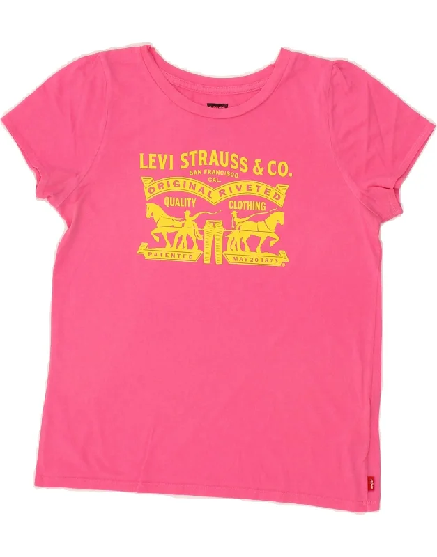 LEVI'S Girls Graphic T-Shirt Top 15-16 Years Pink Cotton-- Cotton Fabric Linen Fabric Terry Fabric LEVI'S Girls Graphic T-Shirt Top 15-16 Years Pink Cotton-- Cotton Fabric Linen Fabric Terry Fabric