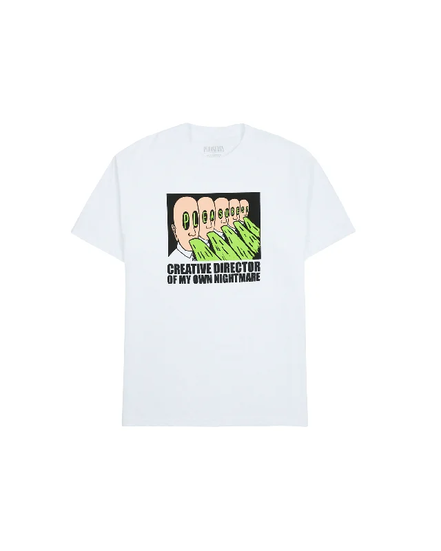 Vomit T-shirt - White-- Zippered Front Buttoned Front Snap Front