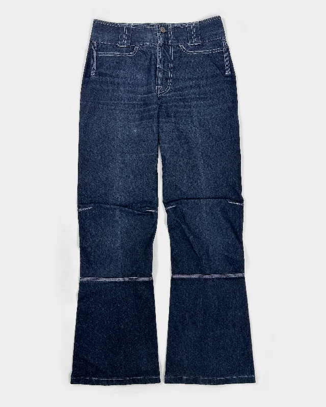 Marithé Francois Girbaud Flare Denim Pants 2000's Modern Stretch Trousers