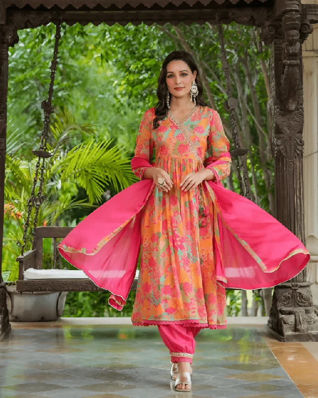 Aastha Fashion Women's Printed Chinon Multicolor Kurti With Pant And Dupatta By Srf Jaipur Warm Wool Trousers Aastha Fashion Women's Printed Chinon Multicolor Kurti With Pant And Dupatta By Srf Jaipur Warm Wool Trousers