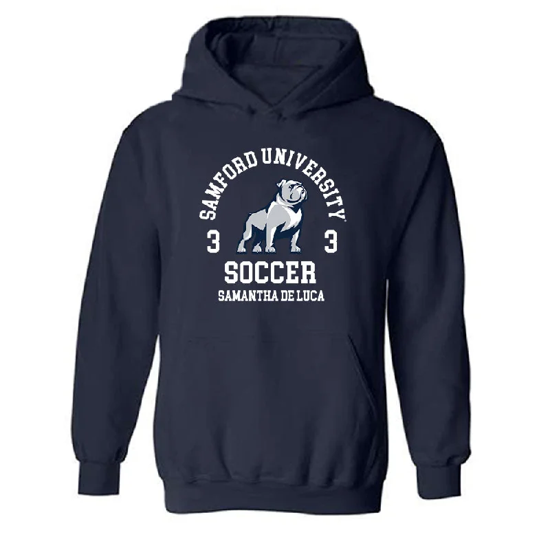 Samford - NCAA Women's Soccer : Samantha De Luca - Classic Fashion Shersey Hooded Sweatshirt Hoodie with High Neck Warm Protective Samford - NCAA Women's Soccer : Samantha De Luca - Classic Fashion Shersey Hooded Sweatshirt Hoodie with High Neck Warm Protective