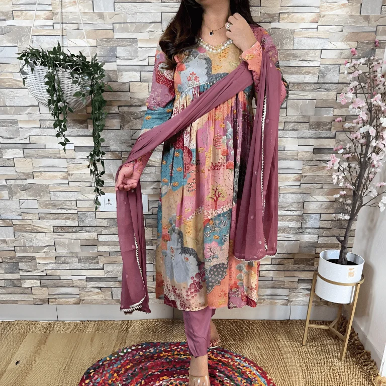 Aastha Fashion Women's Printed Cotton Silk Baby Pink Kurti With Pant And Dupatta By Srf Jaipur Trendy Tapered Pants Aastha Fashion Women's Printed Cotton Silk Baby Pink Kurti With Pant And Dupatta By Srf Jaipur Trendy Tapered Pants