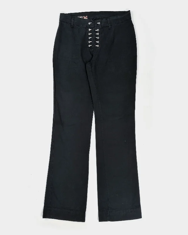 Jean Paul Gaultier Black Fastener Pants 2000's Cozy Knit Pants