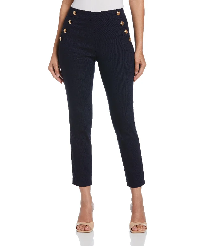 Supreme Stretch Twill Slim Pull-On Ankle Pant Stylish Elastic Waist Pants
