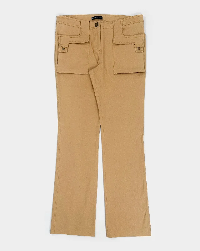 Thierry Mugler Doble Pocket Camel Straight Pants 2000's Fashionable Work Pants