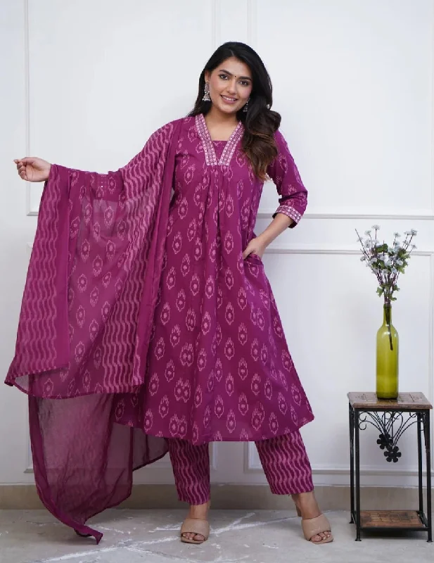 Indian Fashion Women Pink Anarkali Kurta And Pant Set With Dupatta Elegant High-Waist Pants Indian Fashion Women Pink Anarkali Kurta And Pant Set With Dupatta Elegant High-Waist Pants