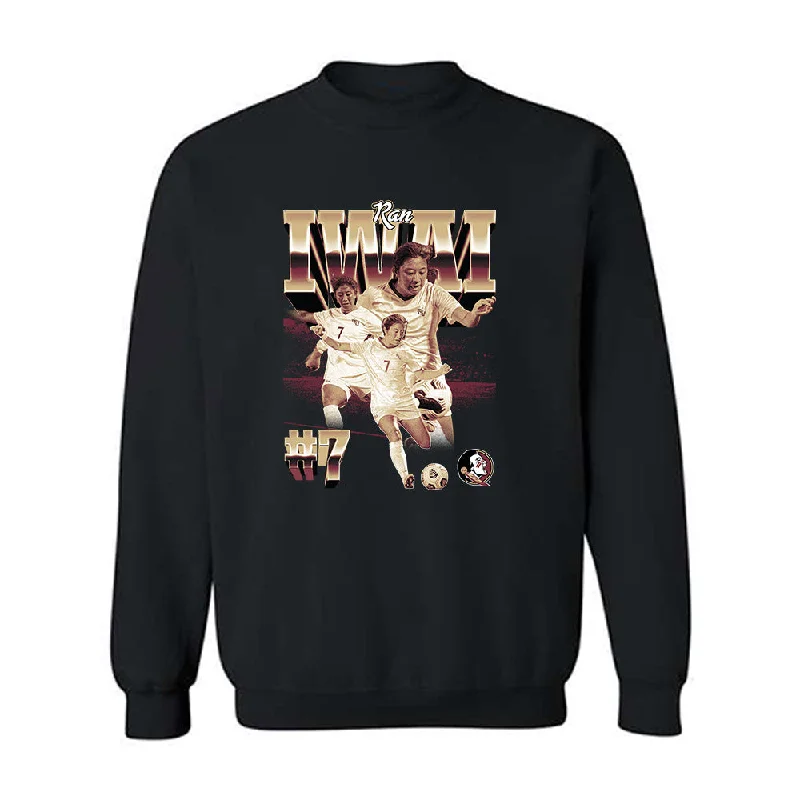 FSU - NCAA Women's Soccer : Ran Iwai - Player Collage Crewneck Sweatshirt Hoodie with High Neck Warm Protective FSU - NCAA Women's Soccer : Ran Iwai - Player Collage Crewneck Sweatshirt Hoodie with High Neck Warm Protective