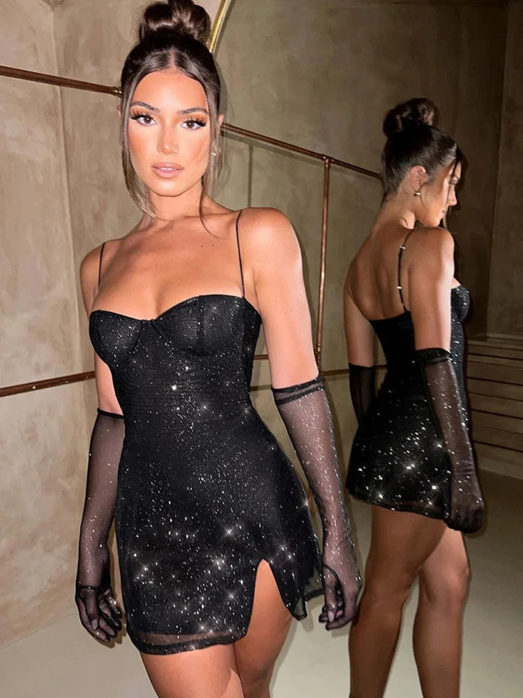 Wjczt Sparkle Sexy Mini Dress Women New Spaghetti Strap With Sleeve Backless Sleeveless Glitter Club Party Sexy Dress Vestido Casual V-Neck Mini Dress Wjczt Sparkle Sexy Mini Dress Women New Spaghetti Strap With Sleeve Backless Sleeveless Glitter Club Party Sexy Dress Vestido Casual V-Neck Mini Dress