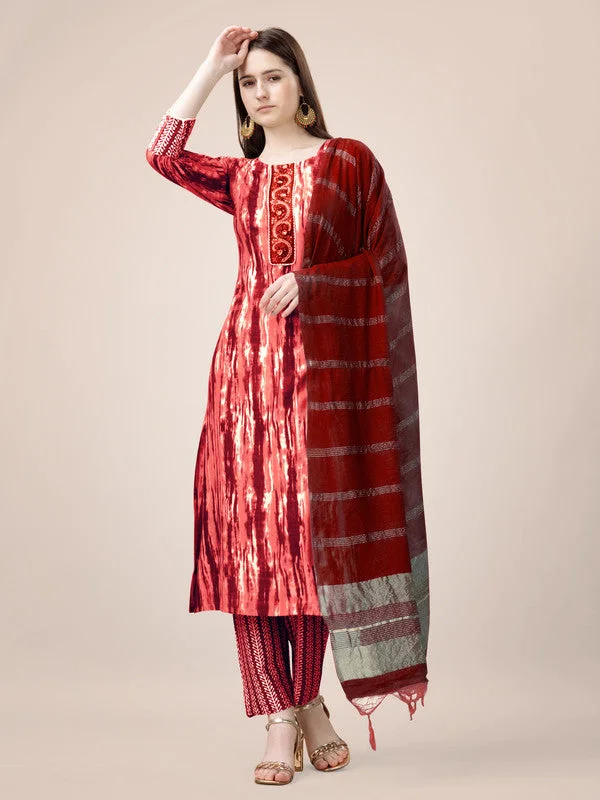 NOZ2TOZ Womens Embroidered & Printed Orange Rayon Kurta Pant Set Elegant High-Waist Pants NOZ2TOZ Womens Embroidered & Printed Orange Rayon Kurta Pant Set Elegant High-Waist Pants