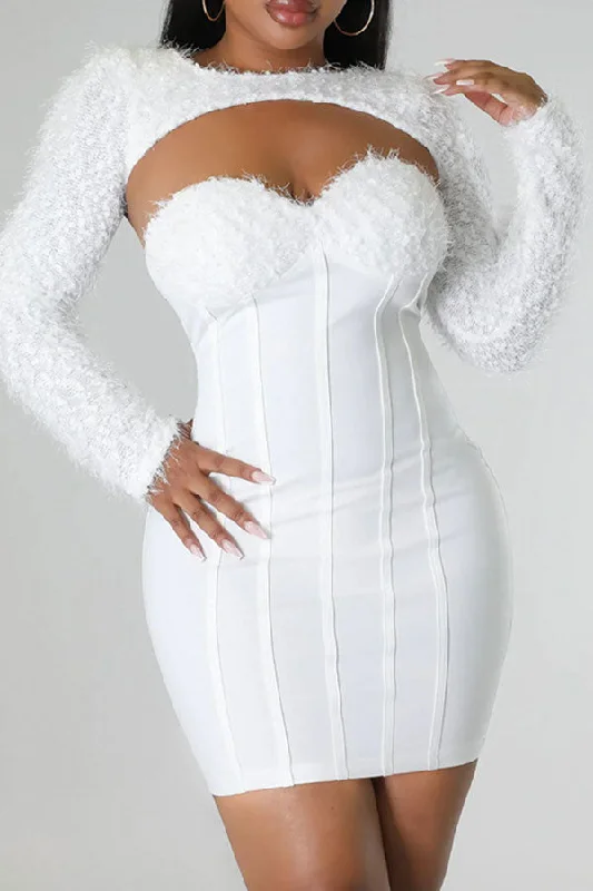 Solid Color Pretty Two Pieces Mini Dress Classic Solid Mini Dress