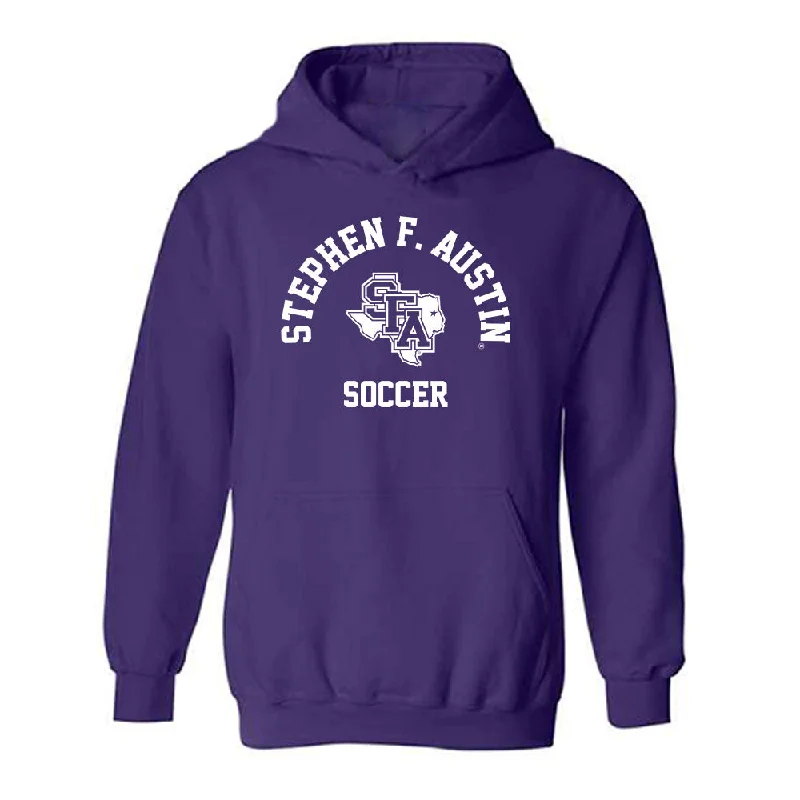 SFA - NCAA Women's Soccer : Alex Bayouth - Classic Shersey Hooded Sweatshirt Hoodie with Raglan Sleeves Sporty Comfortable SFA - NCAA Women's Soccer : Alex Bayouth - Classic Shersey Hooded Sweatshirt Hoodie with Raglan Sleeves Sporty Comfortable