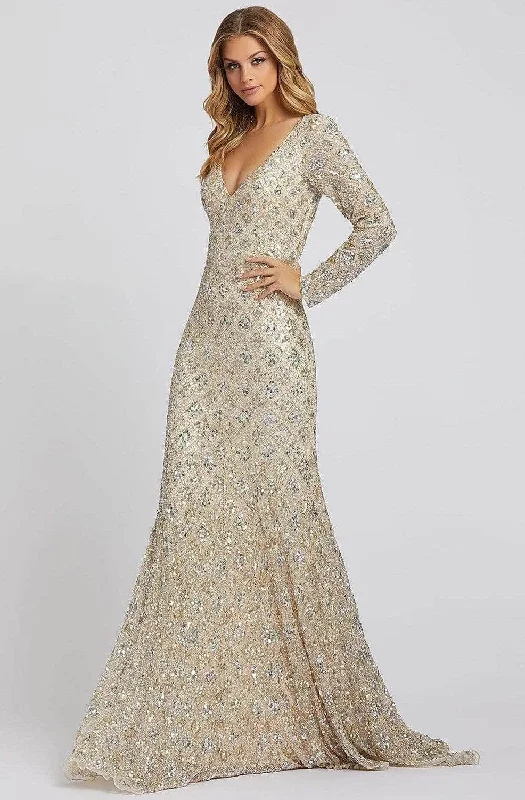 Mac Duggal Evening - 5021D V-Neck Sequin Bodice Evening Dress Tunics Bestseller popular Mac Duggal Evening - 5021D V-Neck Sequin Bodice Evening Dress Tunics Bestseller popular