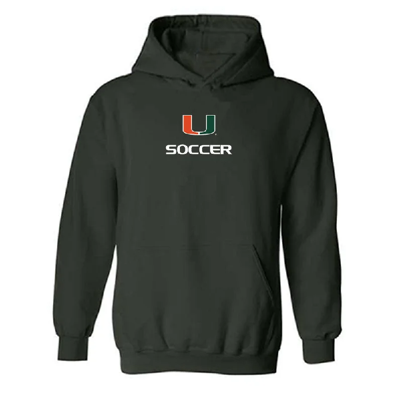 Miami - NCAA Women's Soccer : Kyla Gallagher - Classic Shersey Hooded Sweatshirt Hoodie with Earth Tones Natural Calm