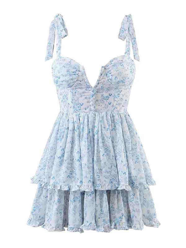 Wjczt Fashion Women Spaghetti Strap Ruffle Cake Chiffon Dress Sexy Ladies Floral Print Holiday Party Mini Dress Summer Robe Stylish Short-Sleeve Mini Dress Wjczt Fashion Women Spaghetti Strap Ruffle Cake Chiffon Dress Sexy Ladies Floral Print Holiday Party Mini Dress Summer Robe Stylish Short-Sleeve Mini Dress
