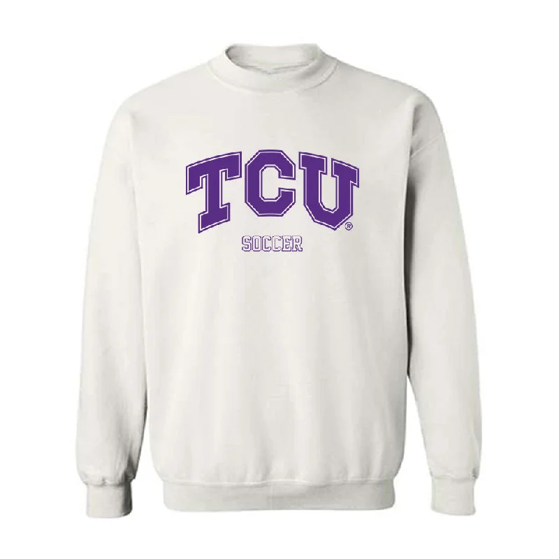 TCU - NCAA Women's Soccer : Jennie Immethun - Crewneck Sweatshirt Classic Shersey Hoodie with Hem Frayed Vintage Worn TCU - NCAA Women's Soccer : Jennie Immethun - Crewneck Sweatshirt Classic Shersey Hoodie with Hem Frayed Vintage Worn