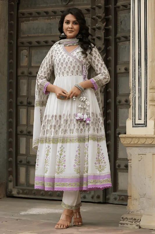 Aastha Fashion Women's Printed Cotton White Kurti With Pant And Dupatta By Srf Jaipur Formal Linen Trousers Aastha Fashion Women's Printed Cotton White Kurti With Pant And Dupatta By Srf Jaipur Formal Linen Trousers