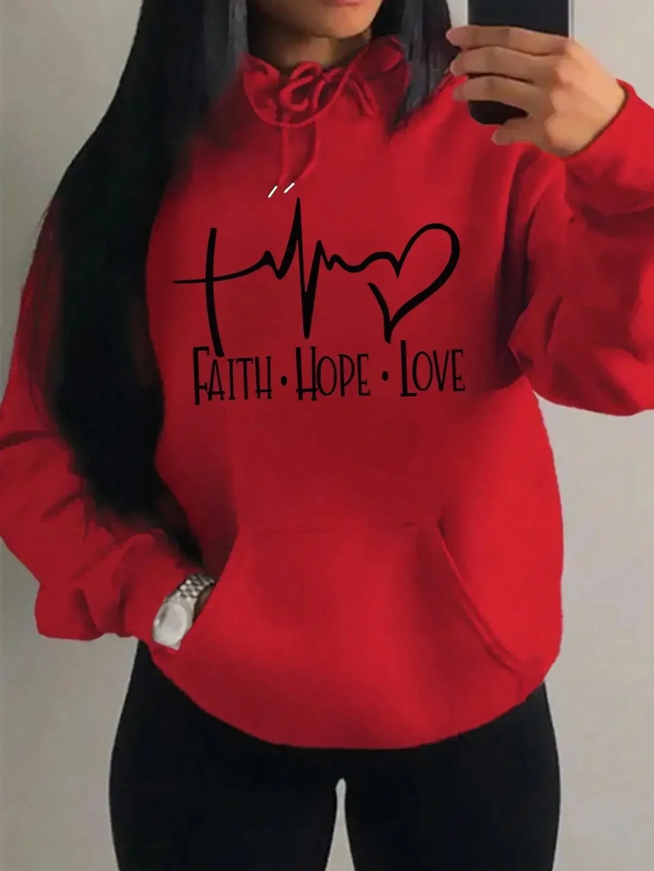 Hoodies Faith Hope Love Letter Graphic Women Hoody Street Casual Loose Sweatshirt Autumn Hooded Hip Hop O-Neck Clothing Female Hoodie with Front Slit Layering Stylish Hoodies Faith Hope Love Letter Graphic Women Hoody Street Casual Loose Sweatshirt Autumn Hooded Hip Hop O-Neck Clothing Female Hoodie with Front Slit Layering Stylish