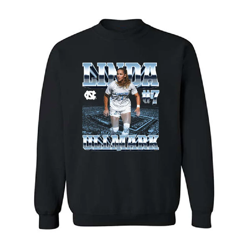 UNC - NCAA Women's Soccer : Linda Ullmark - Player Collage Crewneck Sweatshirt Hoodie with Gradient Ombre Colorful UNC - NCAA Women's Soccer : Linda Ullmark - Player Collage Crewneck Sweatshirt Hoodie with Gradient Ombre Colorful