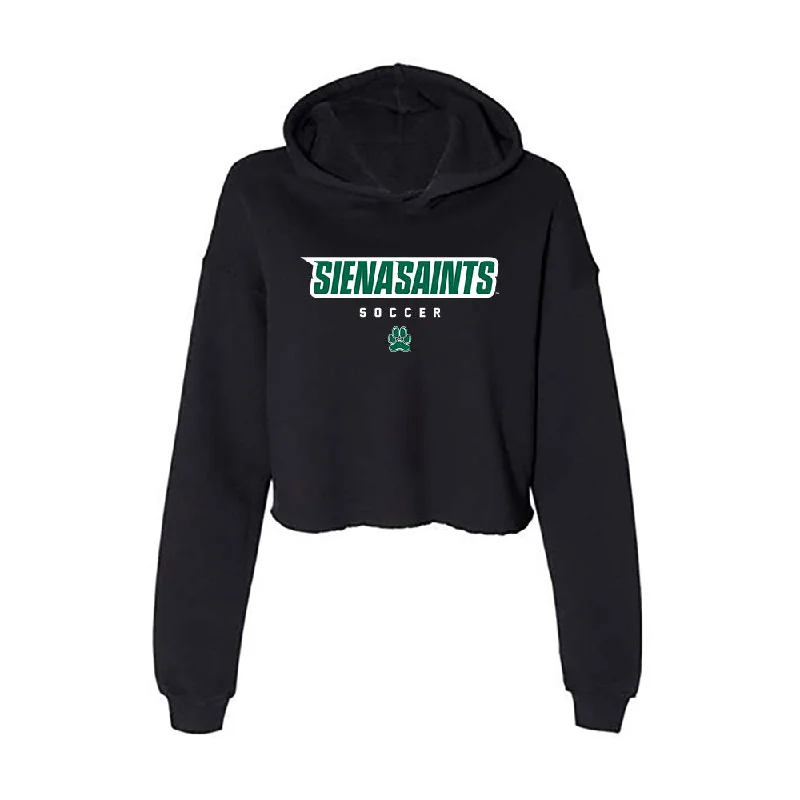 Siena - NCAA Women's Soccer : Cate Burns - Women's Crop Fleece Hoodie Hoodie with Hem Patch Decorative Personalized Siena - NCAA Women's Soccer : Cate Burns - Women's Crop Fleece Hoodie Hoodie with Hem Patch Decorative Personalized