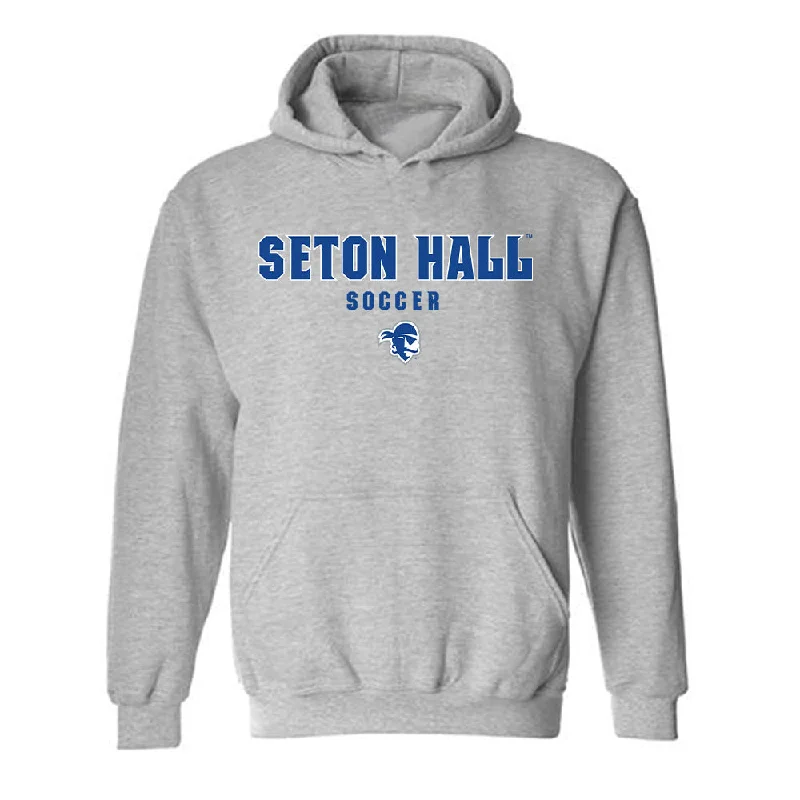 Seton Hall - NCAA Women's Soccer : Avery Strohecker - Classic Shersey Hooded Sweatshirt Hoodie with Hem Frayed Vintage Worn Seton Hall - NCAA Women's Soccer : Avery Strohecker - Classic Shersey Hooded Sweatshirt Hoodie with Hem Frayed Vintage Worn