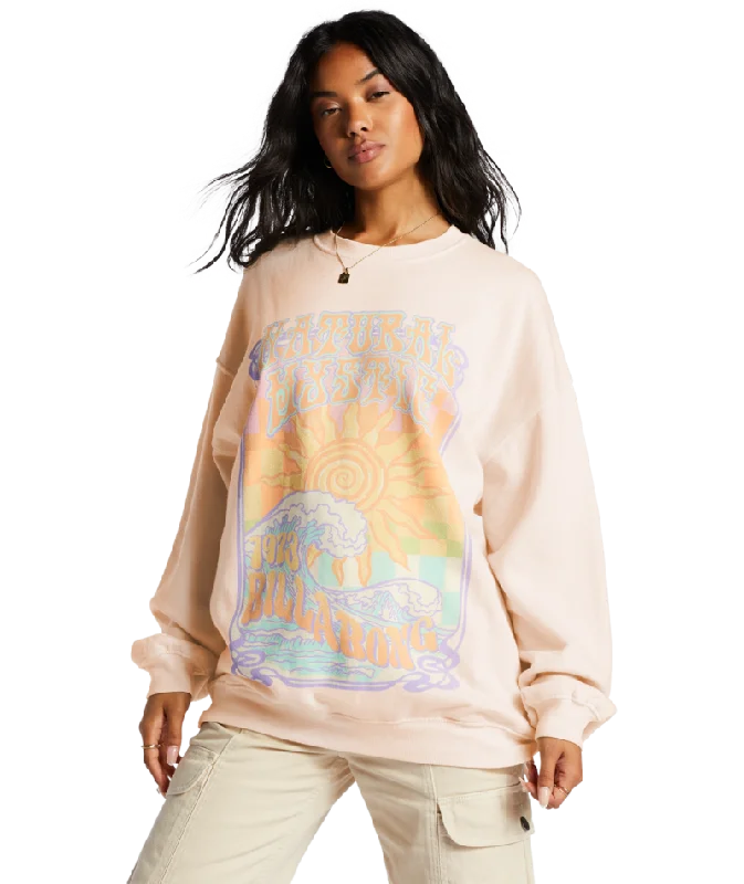 Billabong Womens Ride In Oversized Crewneck Sweatshirt Hoodie with Pocket Utility Practical Billabong Womens Ride In Oversized Crewneck Sweatshirt Hoodie with Pocket Utility Practical